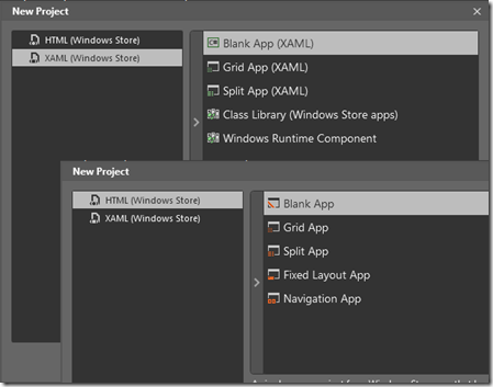 Blend-for-Visial-Studio-New-Project-XAML-HTML