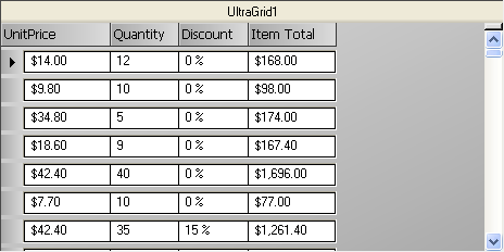 ultragrid showing newly added calculating column.