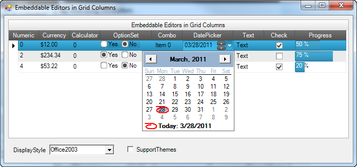 control dropdown form widows