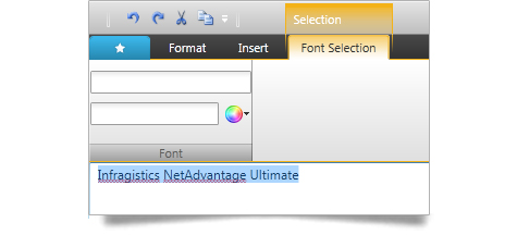 Users can see a caption above the ribbon to provide further context to what is contained within those tabs.