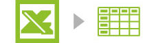 Share information with other users by exporting to .XLS, .XLSX and ExcelML formats.