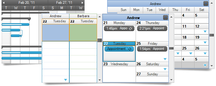View the schedule in 6 viewable ways - line, day, week, month, multi-month, or any combination.