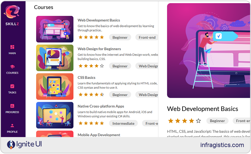 Learning portal as part of react app examples