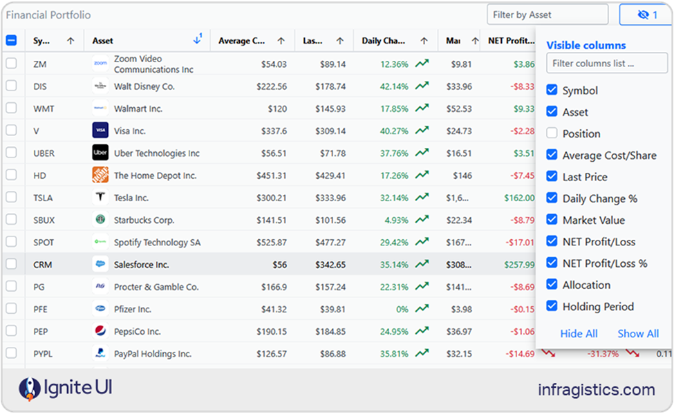 financial portfolio as one of our react app examples