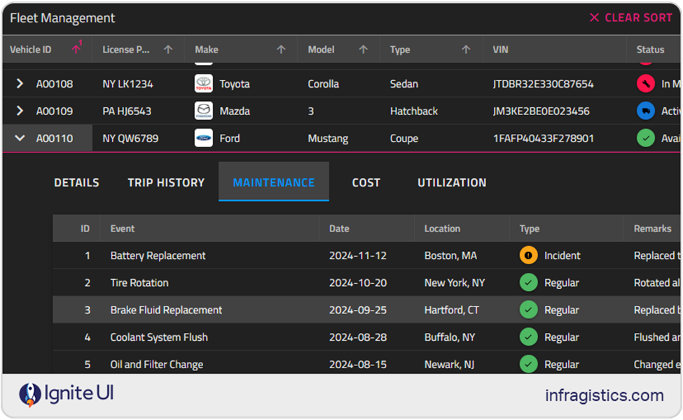 React Fleet Management App 
