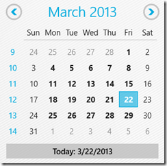 NetAdvantage for Windows UI - Calendar