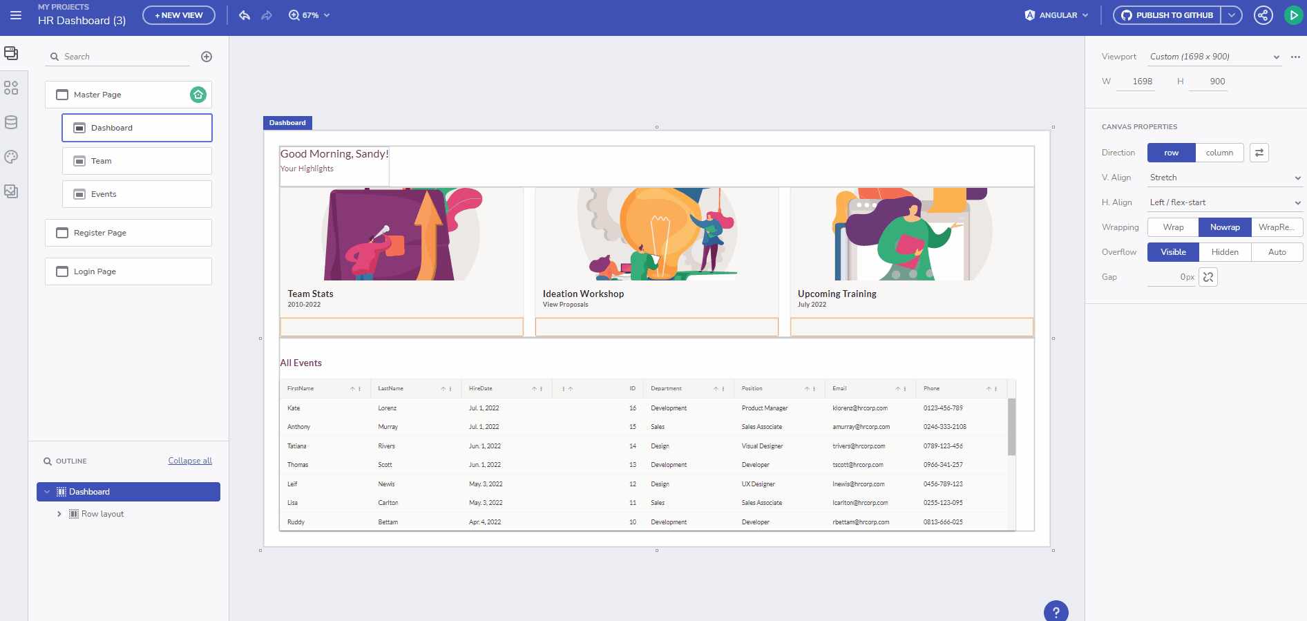 Create Add Event page with AppBuilder