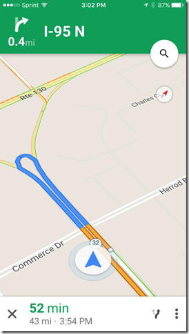 Google Maps app main screen