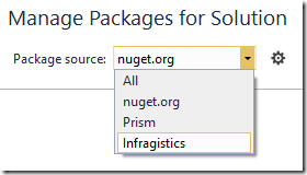change nuget package source