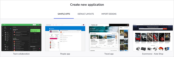 Create app from predefined apps