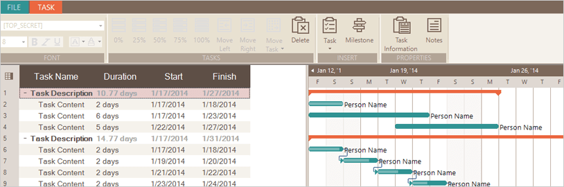 Deliver a Microsoft Project-style user experience