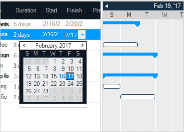 Bind data to task and project information to empower users to add, edit, and delete tasks interactively.