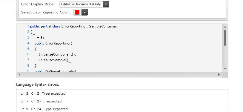 Syntax Tree/Error Reporting
