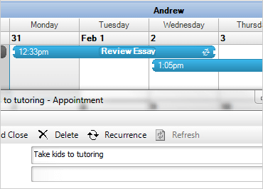 schedule on calendar
