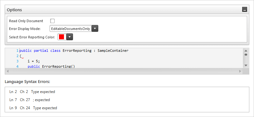 Syntax Tree/Error Reporting