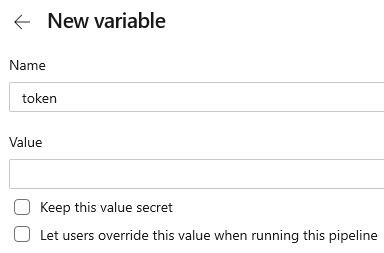 Set npm Registry and token variables