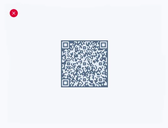 Light QR Code on a low-contrast slate background