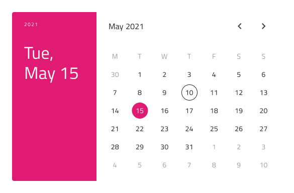 2021 Calendar UI Card Components (Sketch file) - UpLabs