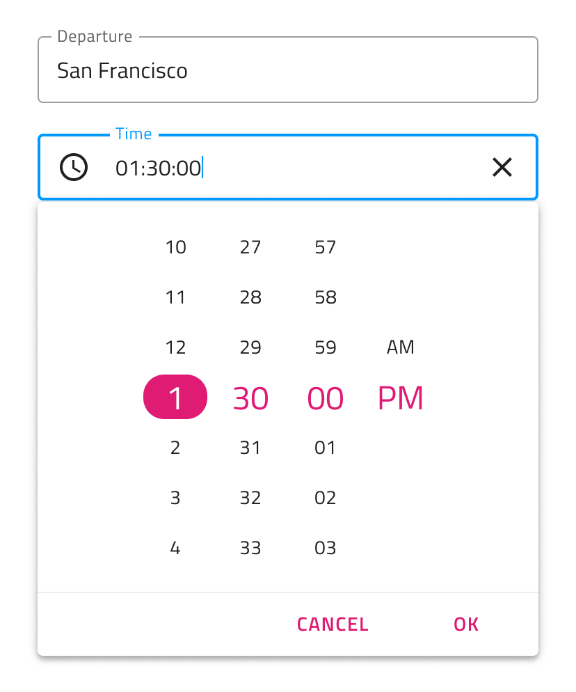 Time Picker - Design System Component