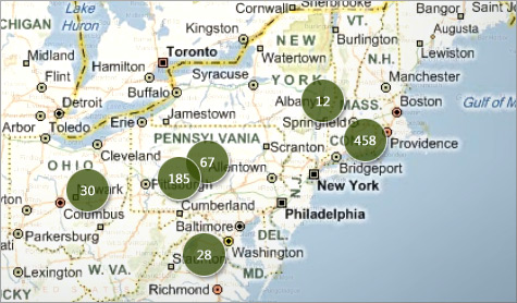 Users can zoom into imagery as provided by Bing® Maps, © OpenStreetMap or CloudMade.