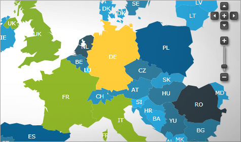 Associate your own data sources (e.g., MS® SQL Server 2008) with map elements.