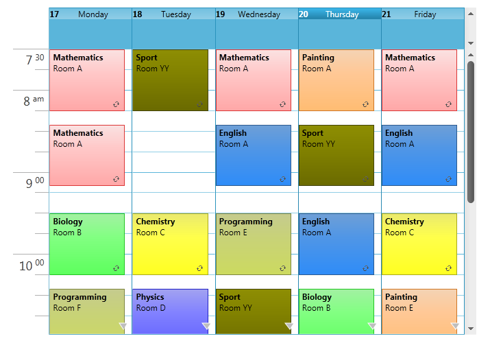 scheduling timetable